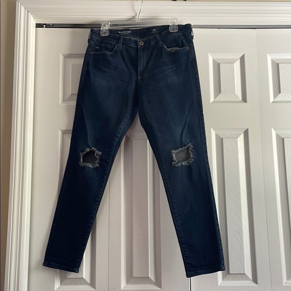 Women's Distressed Blue Jeans AG